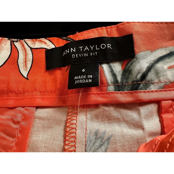 Ann Taylor womens shorts Size 6 orange floral devin fit‎ cotton casual resort - Picture 3 of 4